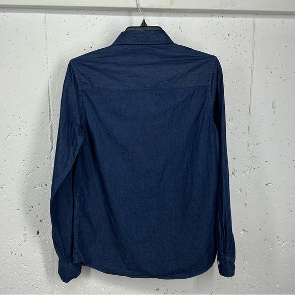 Saturdays NYC Mens XS Indigo Button-Down Collar Cotton Chambray Shirt - Picture 6 of 11